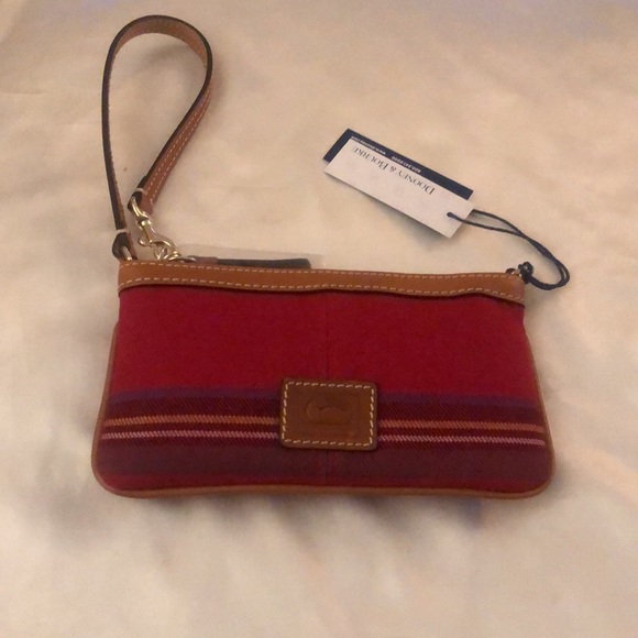 Dooney & Bourke Red Tartan & Brown Leather Trim ZA Wristlet NWT - Picture 13 of 16